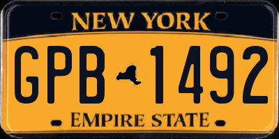 NY license plate GPB1492