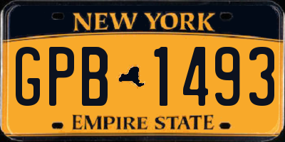 NY license plate GPB1493