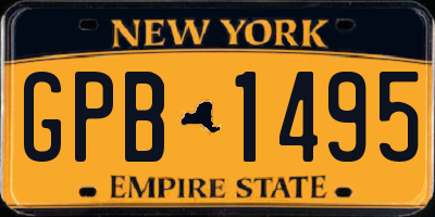 NY license plate GPB1495