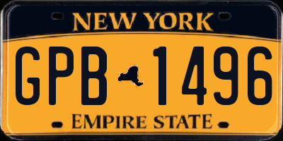 NY license plate GPB1496