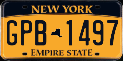 NY license plate GPB1497