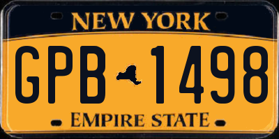 NY license plate GPB1498