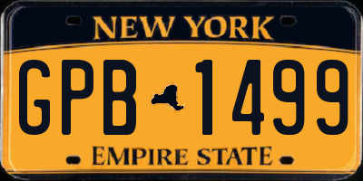 NY license plate GPB1499