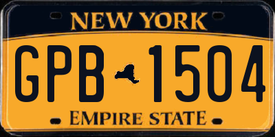 NY license plate GPB1504