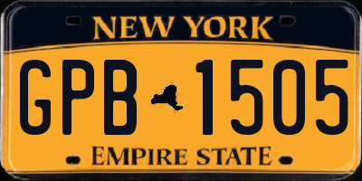 NY license plate GPB1505