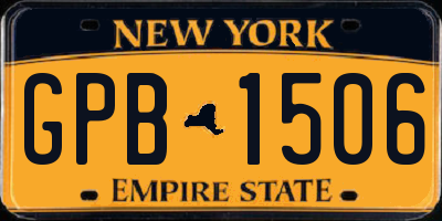 NY license plate GPB1506