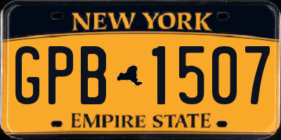 NY license plate GPB1507