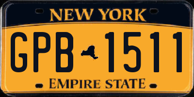NY license plate GPB1511