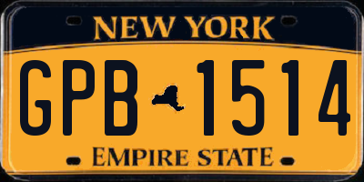 NY license plate GPB1514