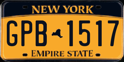 NY license plate GPB1517