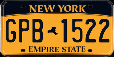 NY license plate GPB1522