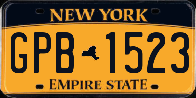 NY license plate GPB1523