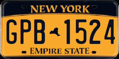 NY license plate GPB1524