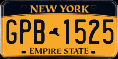 NY license plate GPB1525