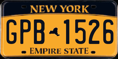 NY license plate GPB1526