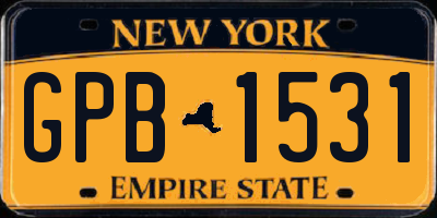 NY license plate GPB1531