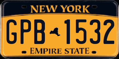 NY license plate GPB1532