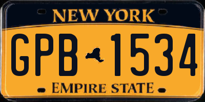 NY license plate GPB1534