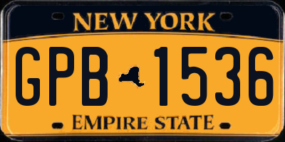 NY license plate GPB1536