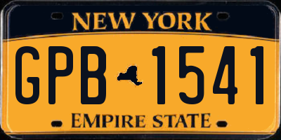 NY license plate GPB1541