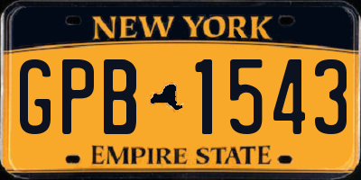 NY license plate GPB1543