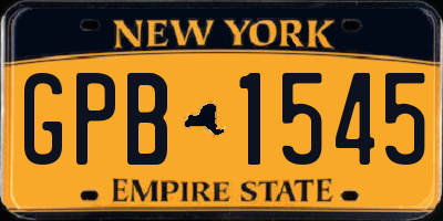 NY license plate GPB1545