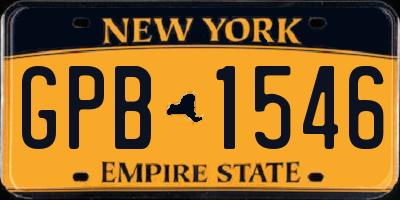 NY license plate GPB1546