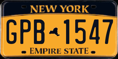NY license plate GPB1547