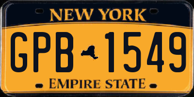 NY license plate GPB1549