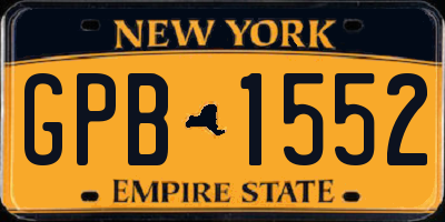 NY license plate GPB1552