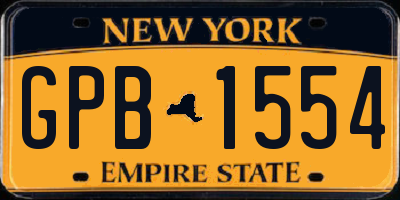 NY license plate GPB1554