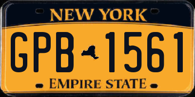 NY license plate GPB1561