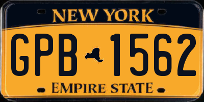 NY license plate GPB1562