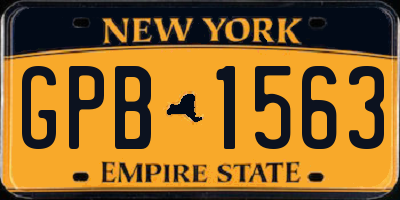 NY license plate GPB1563