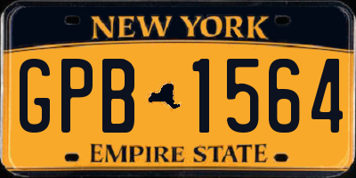 NY license plate GPB1564