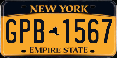 NY license plate GPB1567