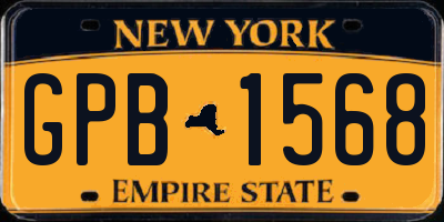 NY license plate GPB1568