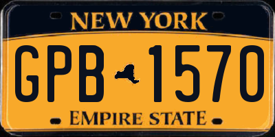 NY license plate GPB1570