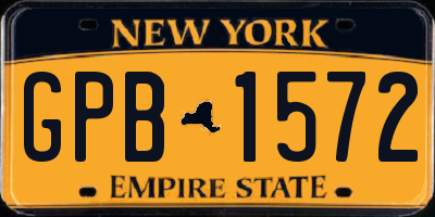 NY license plate GPB1572