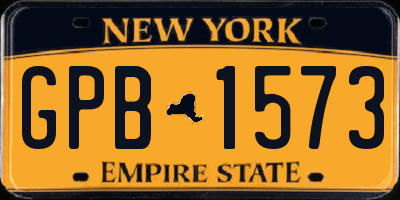 NY license plate GPB1573