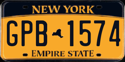 NY license plate GPB1574