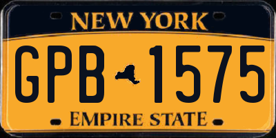 NY license plate GPB1575