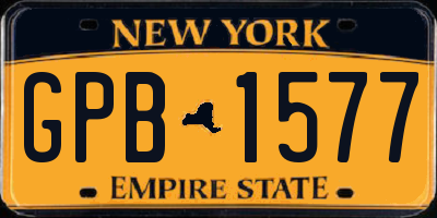 NY license plate GPB1577