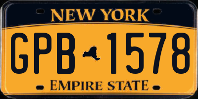NY license plate GPB1578