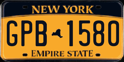NY license plate GPB1580