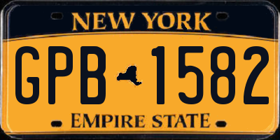 NY license plate GPB1582