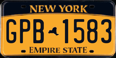 NY license plate GPB1583