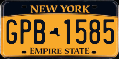 NY license plate GPB1585