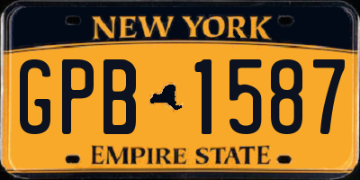 NY license plate GPB1587