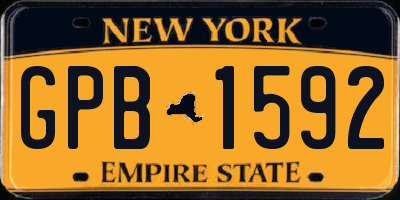 NY license plate GPB1592
